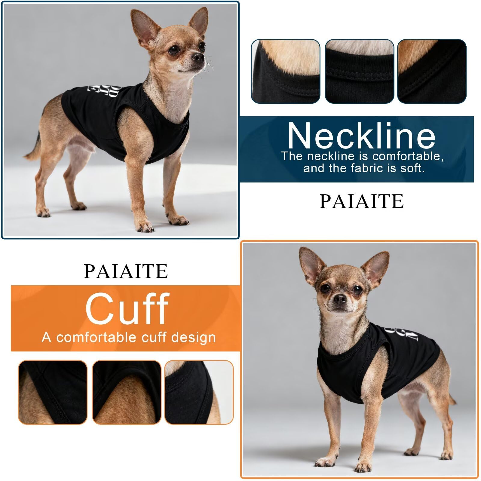 Paiaite camiseta perro en tallas S, M y L, ajuste cómodo para distintas razas.
