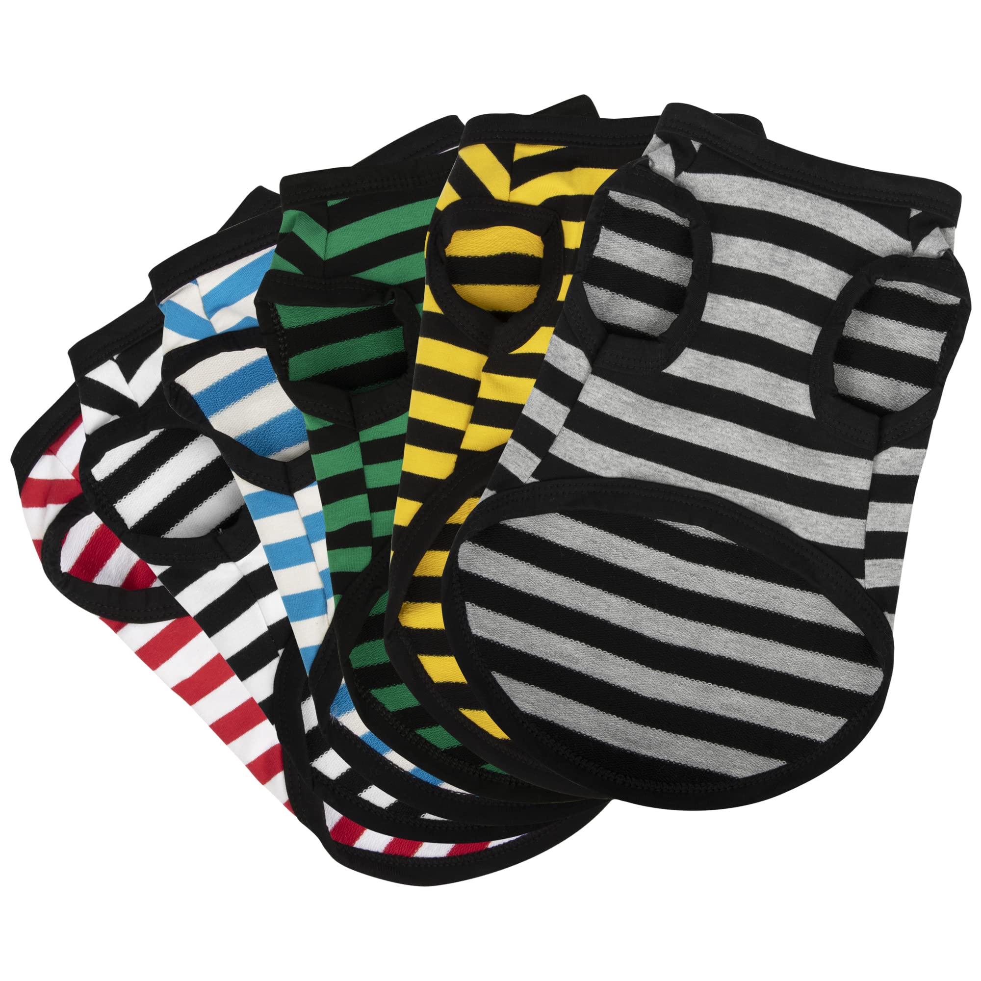 Paiaite camisas para perro con rayas sin mangas, confortables para paseos diarios.