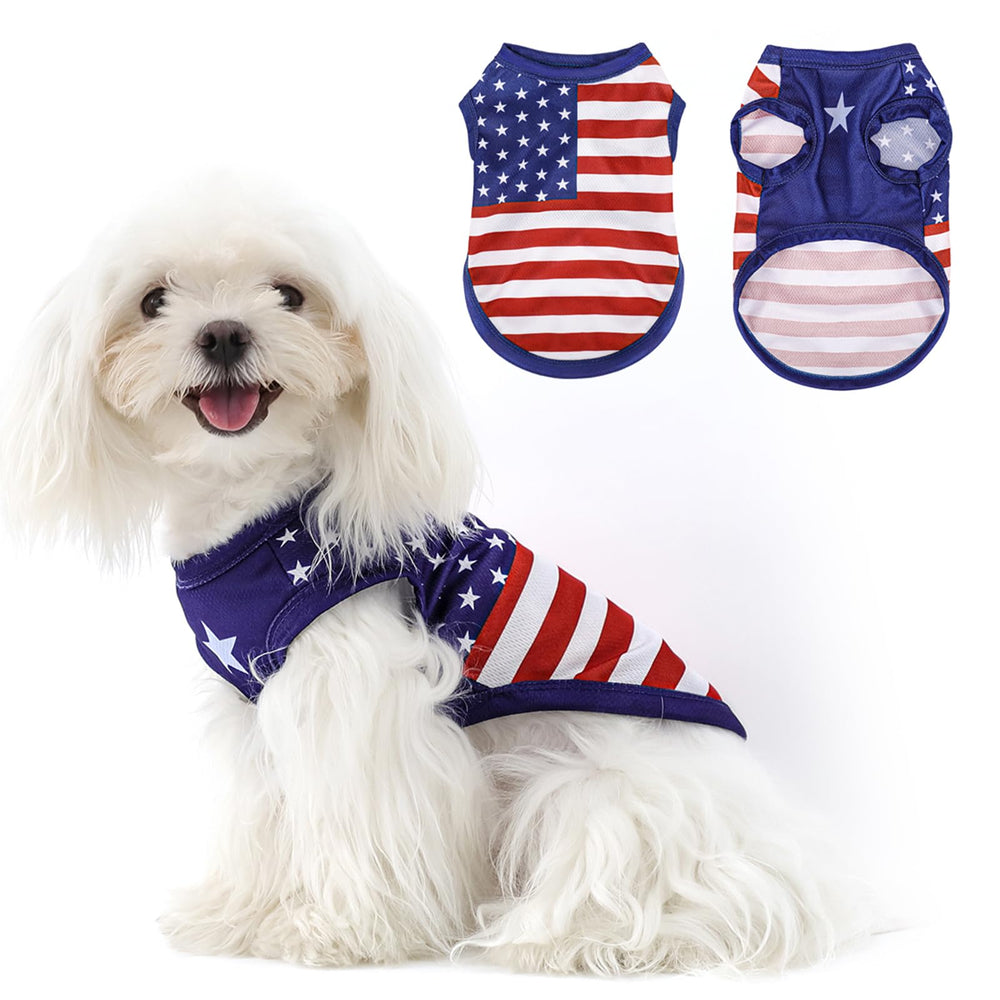 Paiaite chaleco para perro con bandera americana, dorso, diseño distintivo para eventos.