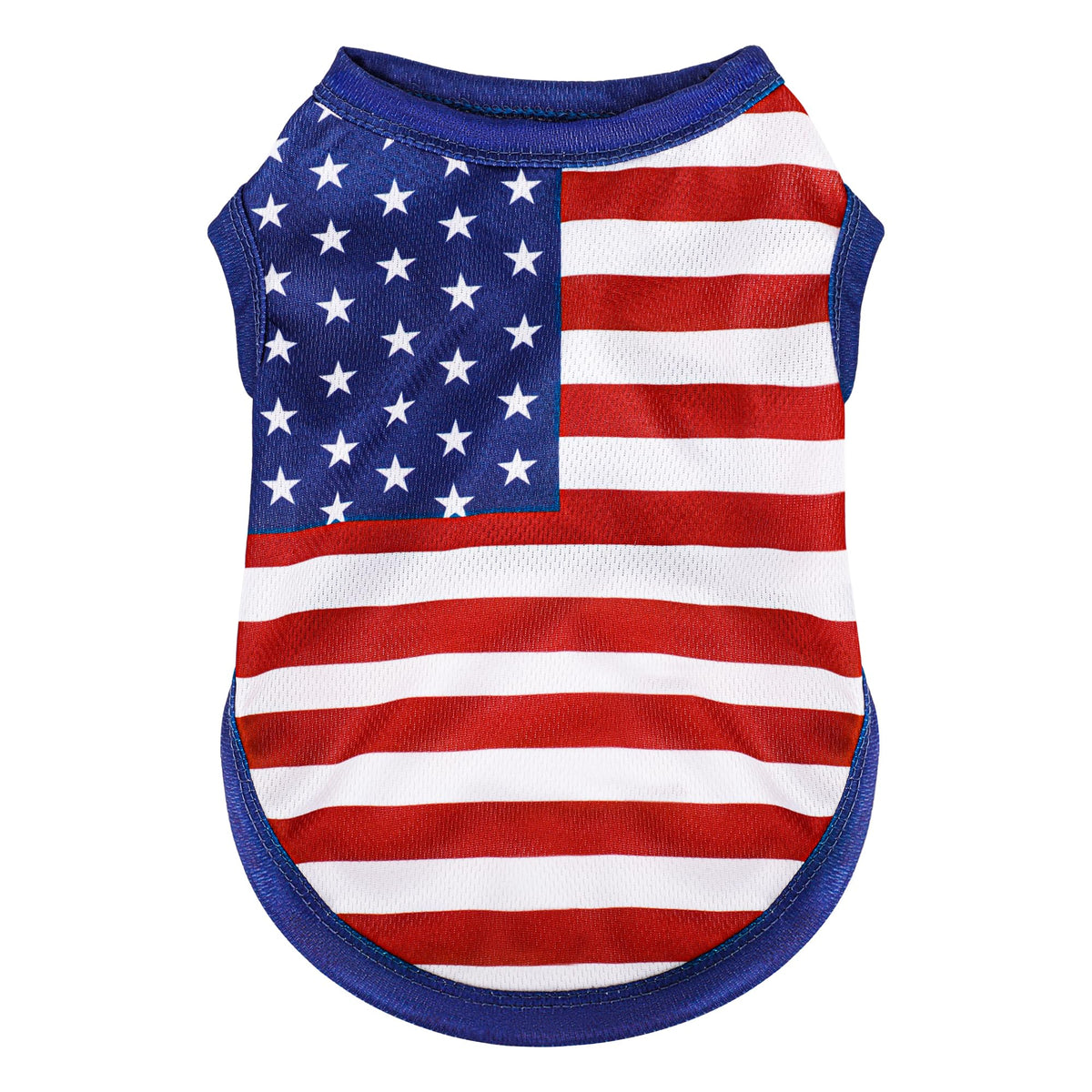 Paiaite chaleco para perro con bandera americana, frontal, ideal para paseos patrióticos.