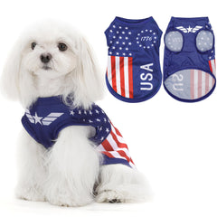 Chaleco Paiaite con bandera americana y rayas, diseño llamativo para paseos.