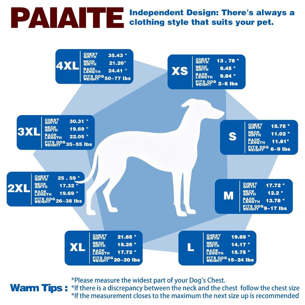 Pijama de algodón suave Paiaite para perro, 4 patas con tejido elástico