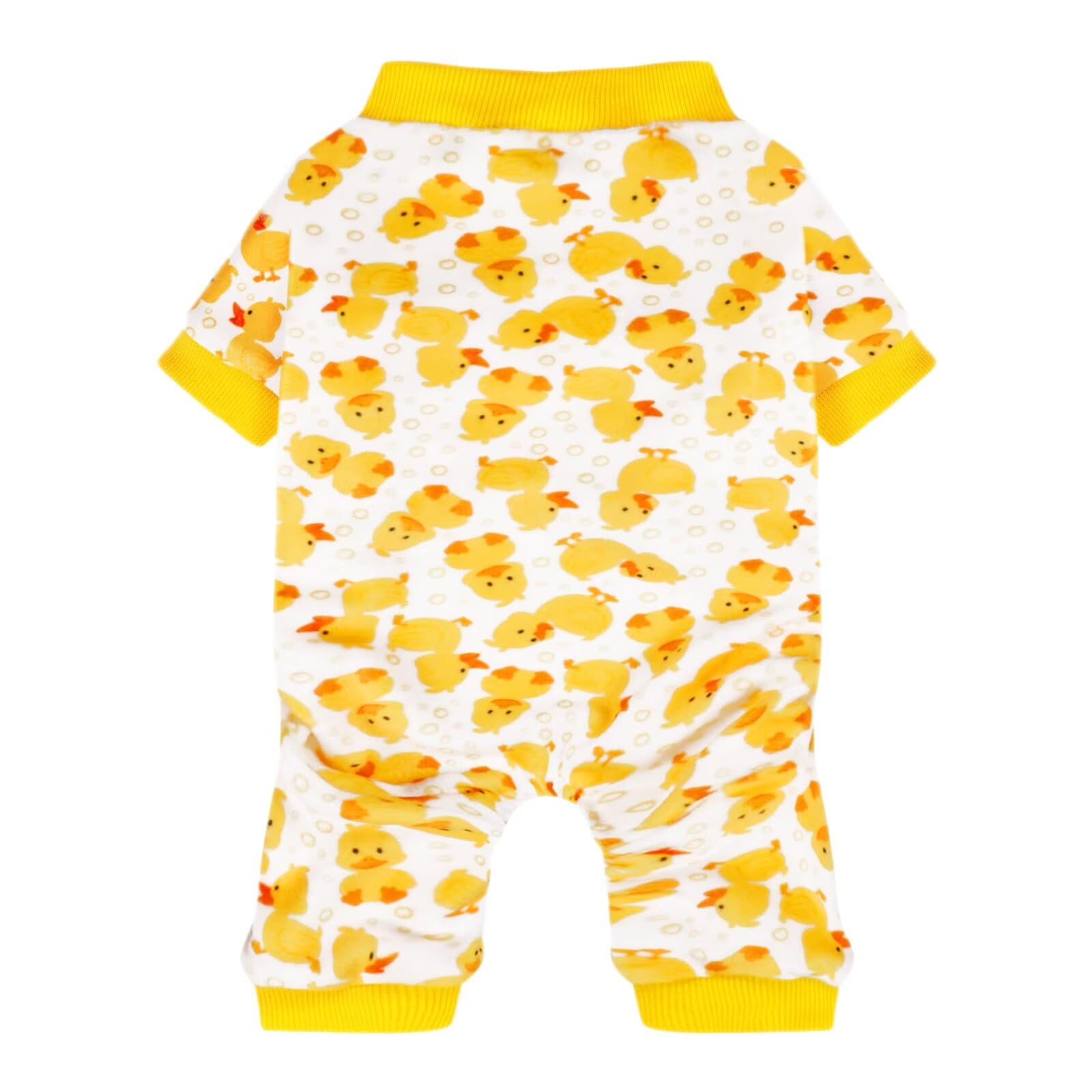 Paiaite Pijama para Perro Onesie, vista frontal, ajuste cómodo para diversas tallas.