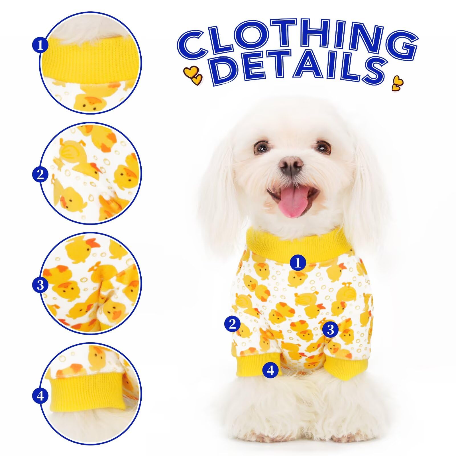 Paiaite Pijama para Perro Onesie, textura suave para confort durante todo el día.