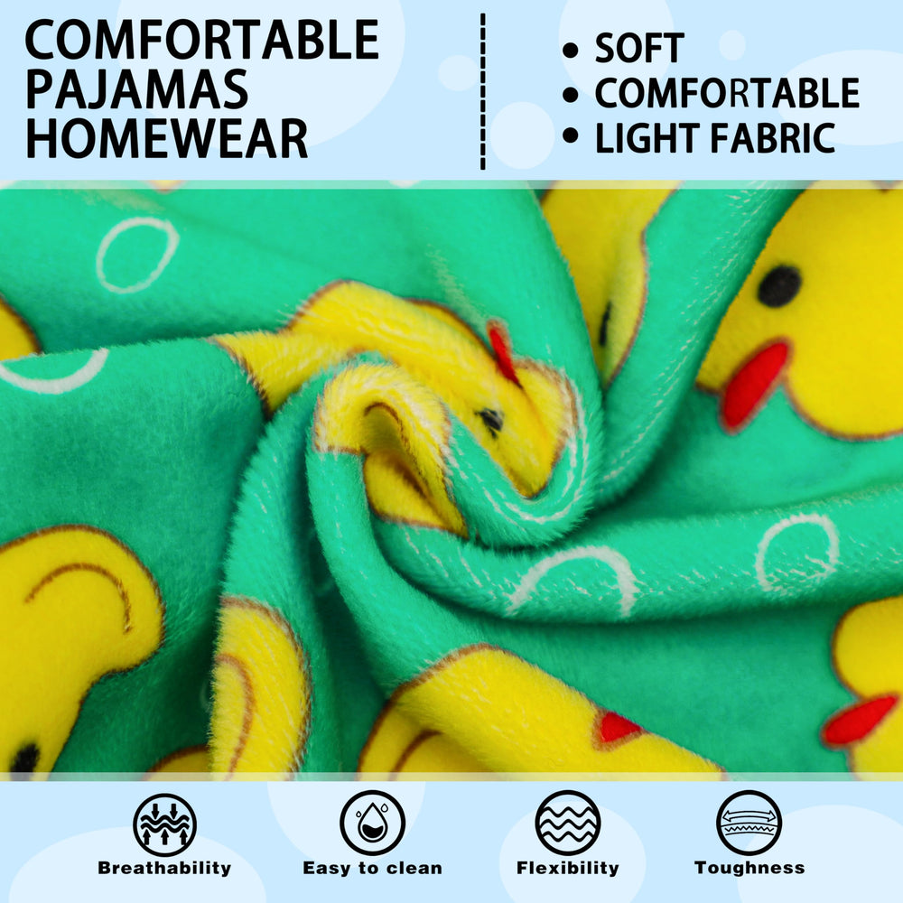 Pijama Paiaite para perros patito amarillo, detalle de costuras para durabilidad.