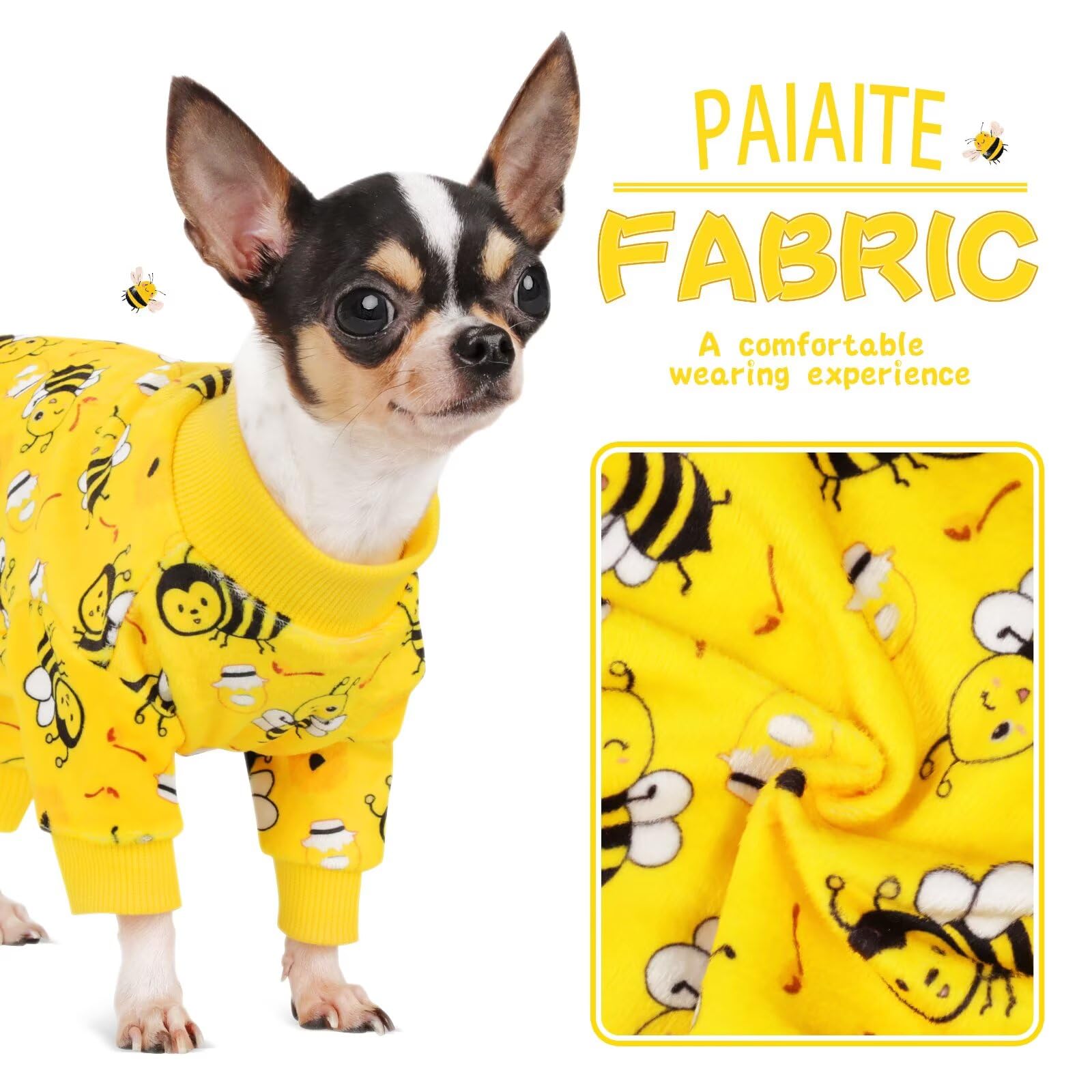 Paiaite pijama para perros de poliéster suave y durable para días tranquilos.