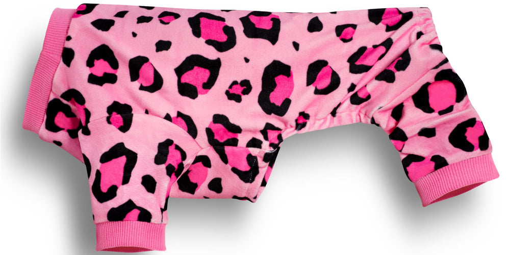 Paiaite pijama perro rosa leopardo dorso talla-xs, diseño suave para dormir