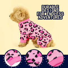 Paiaite pijama perro rosa leopardo tejido poliester, durabilidad y suavidad