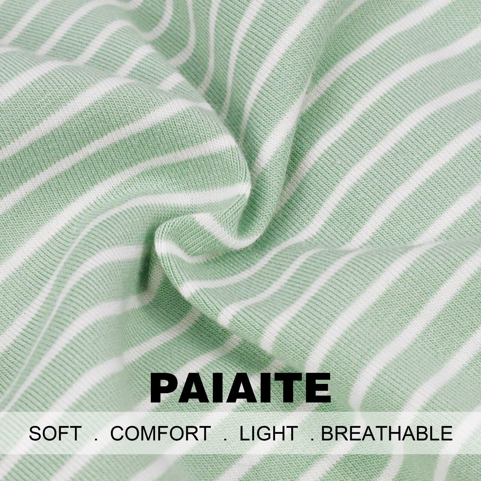 Paiaite pijamas para perro con rayas verdes, perfecto para descanso