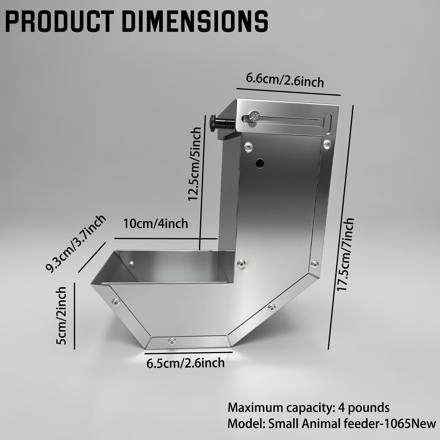 Paiaojia dimensiones 9,3x10x17,5 cm, tamaño compacto para jaula.