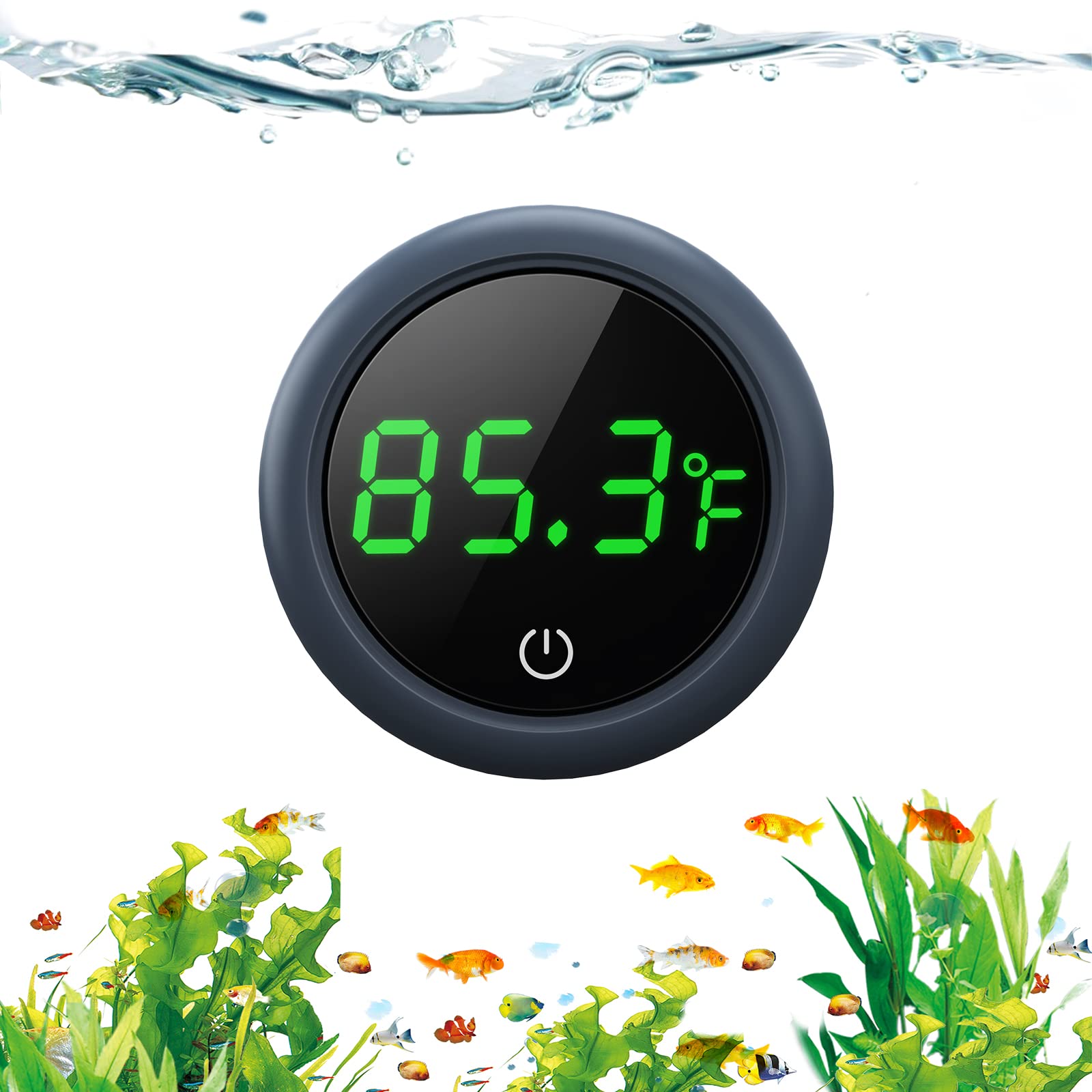 PAIZOO termómetro digital para acuario con pantalla LED, lectura clara y rápida.