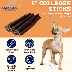 Palitos de colágeno para perros, ingrediente único y natural
