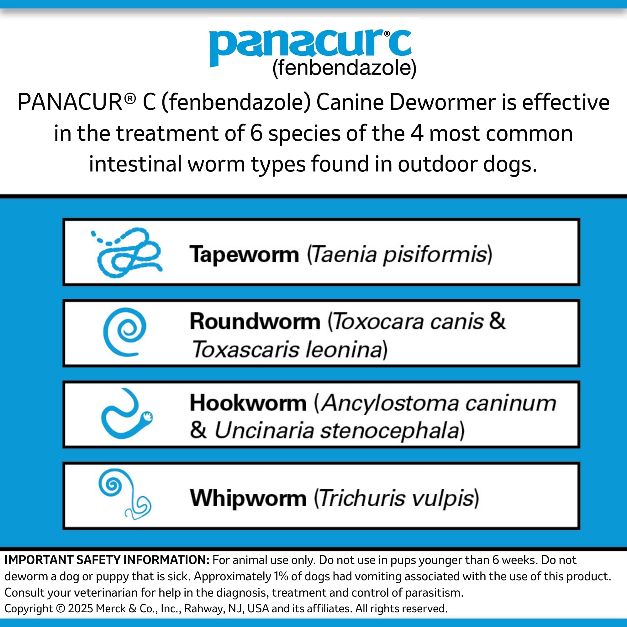 Panacur C, formato práctico para tratamiento de parásitos en perros.