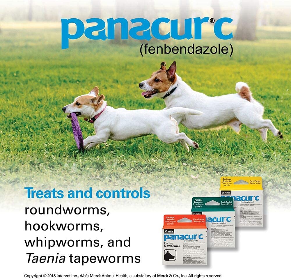 Panacur C desparasitante canino, presentación con 3 paquetes para varias dosis