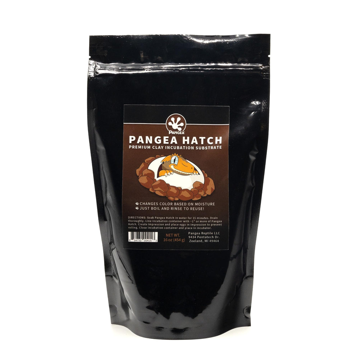 Pangea Hatch sustrato de incubación de arcilla premium para huevos de reptiles.