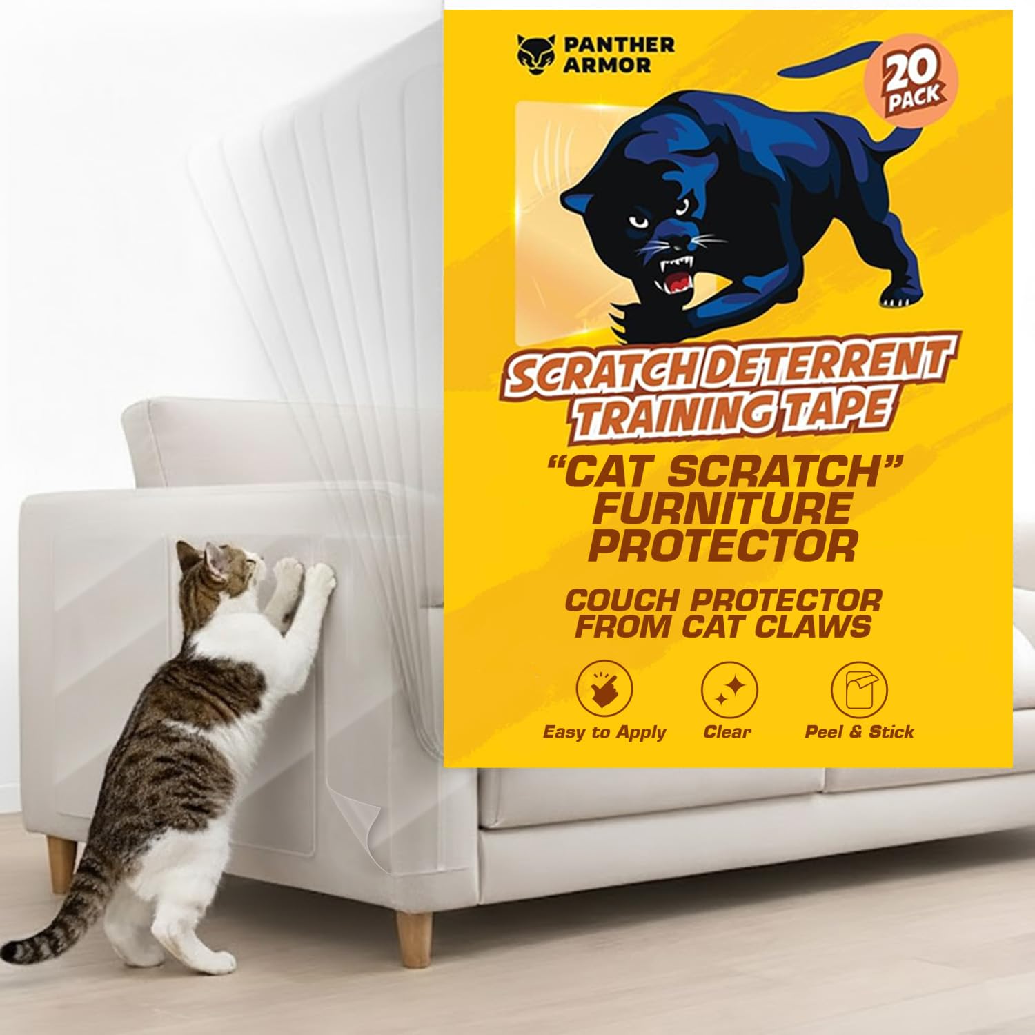 Protectoras Panther Armor para muebles, fijación clara para protección sin distraer.