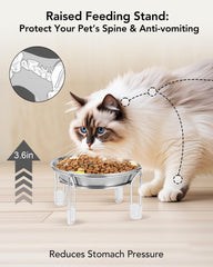 Tazones de acero inoxidable de PapiCola para gatos, uso diario y limpieza fácil.