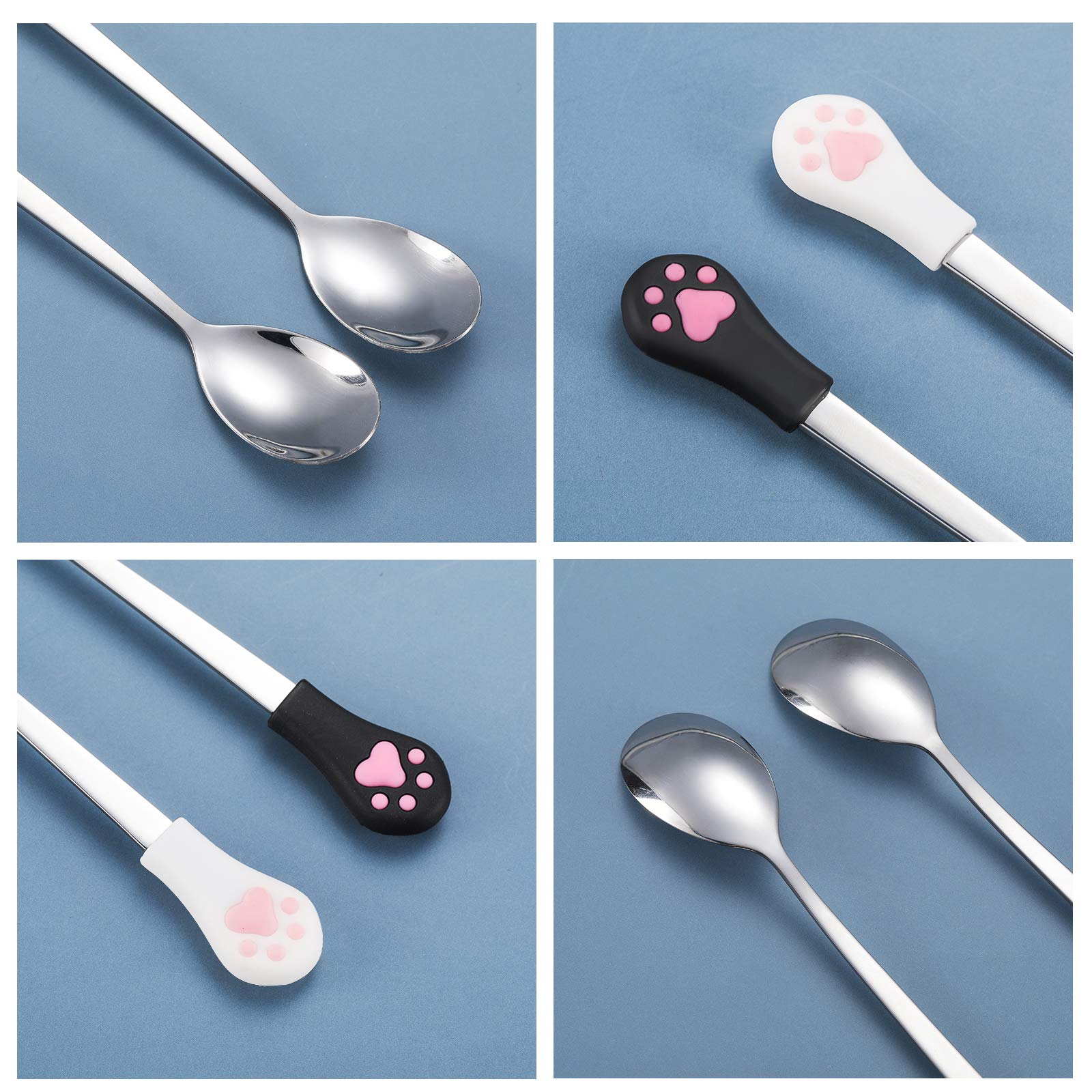 Patelai cuchara inoxidable ergonómica blanca, duradera para uso diario.