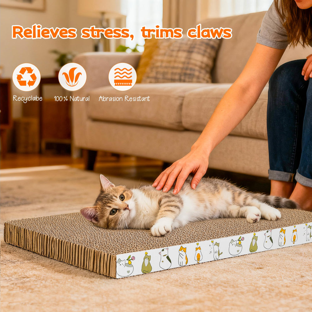 PatiencET tablero rascar gatos con hierba gatera para atraer al gato.