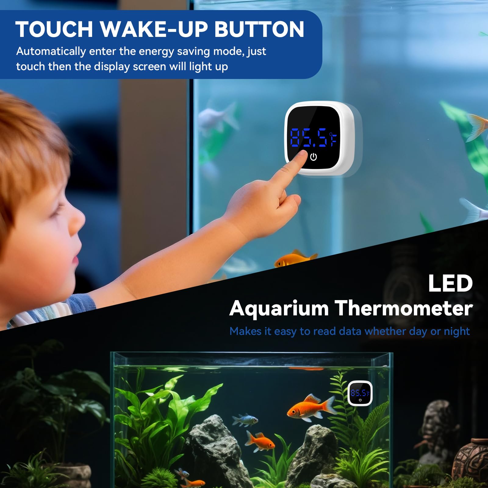 PAULTEMP termómetro de agua digital con pantalla HD para lectura diurna y nocturna