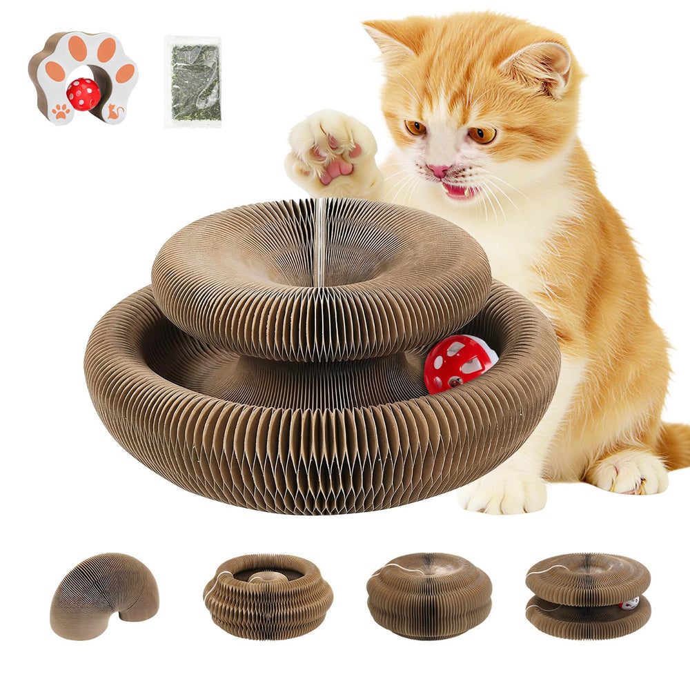 PAUSZUQ Juguete rasca-gato flexible: juego interactivo para gatos activos