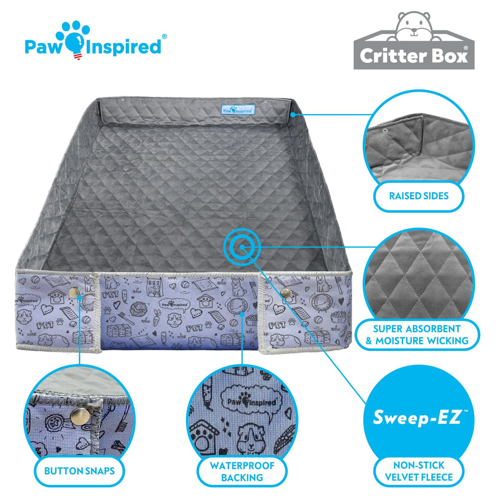 Paw Inspired Critter Box Liner lavable y reutilizable para cuidados prácticos