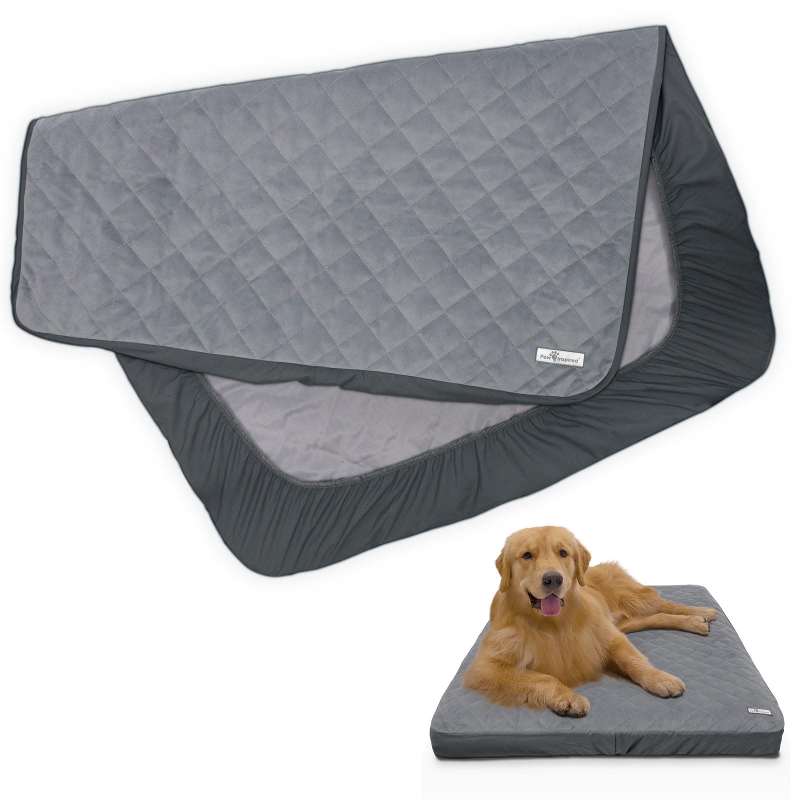 Paw Inspired funda cama perro impermeable y ajuste seguro para colchón.