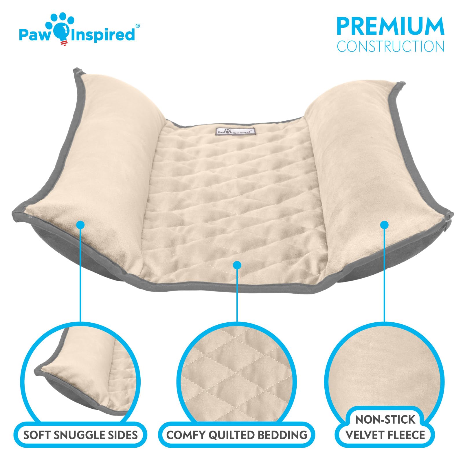 Paw Inspired Snuggle Bunny cama, diseño reversible: ideal para hábitats variados.