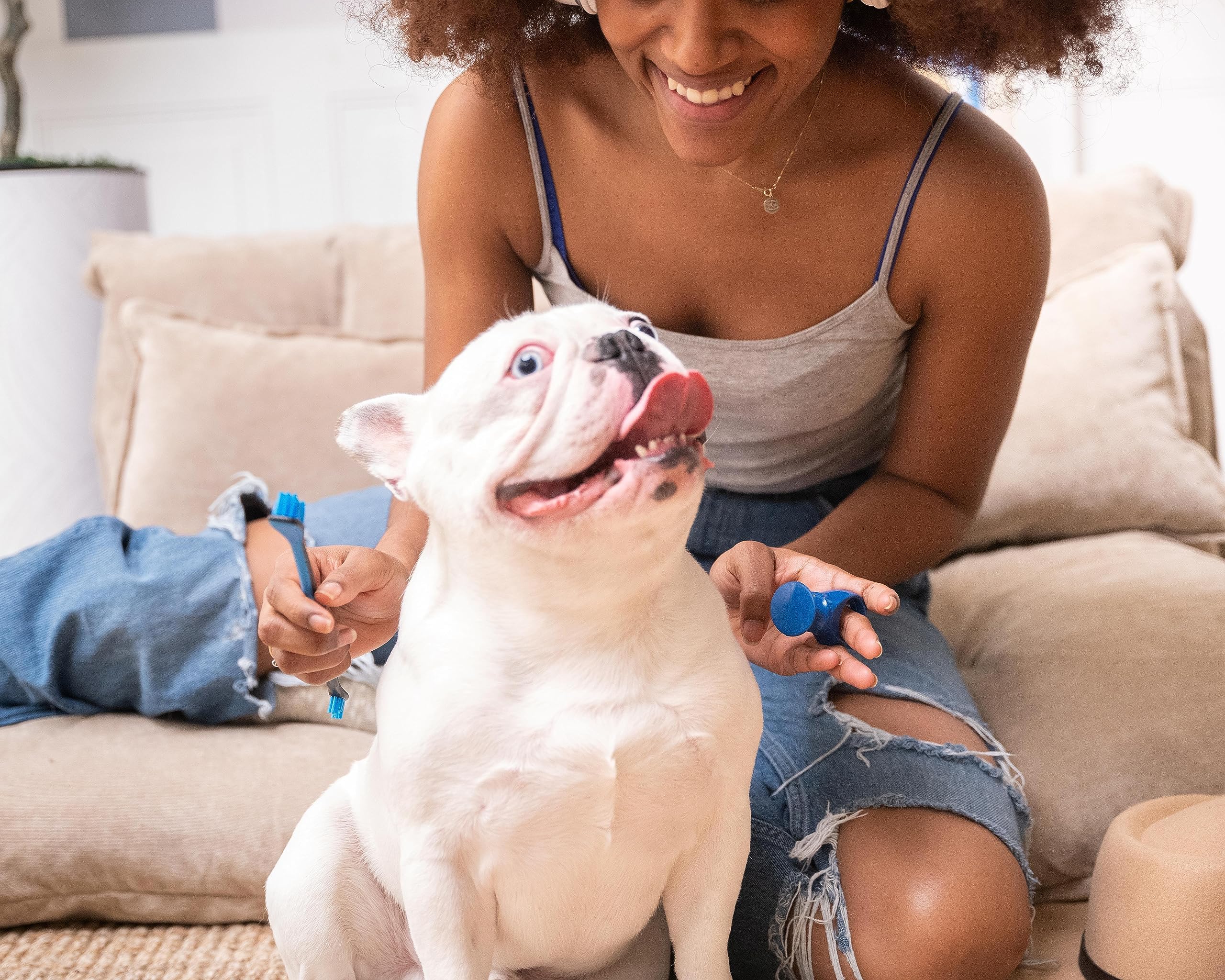 Paw Ready goma natural protege los dedos cepillado más cómodo y seguro.