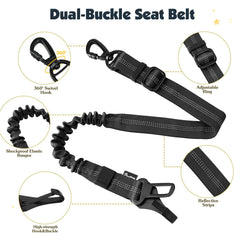 Pawaboo correa elástica con bungee, absorbe sacudidas para viajes más cómodos.