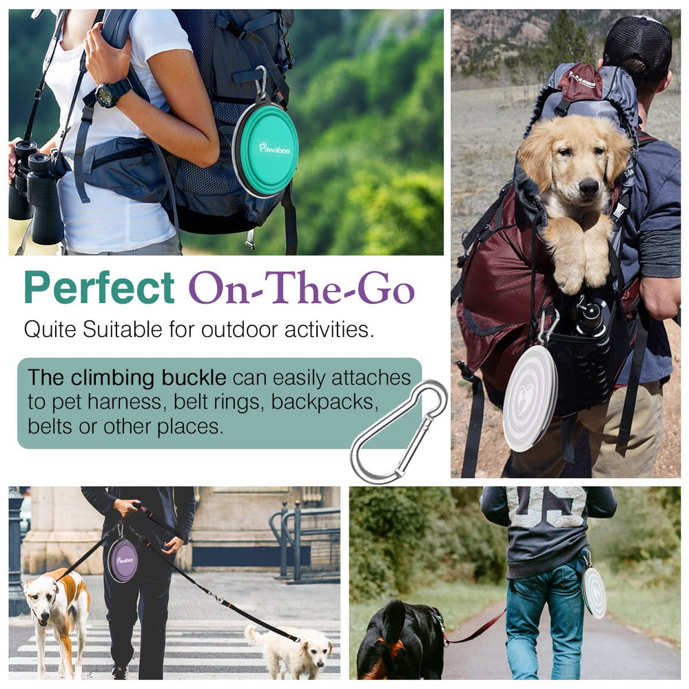 Pawaboo cuenco de comida plegable con tapa, perfecto para caminatas