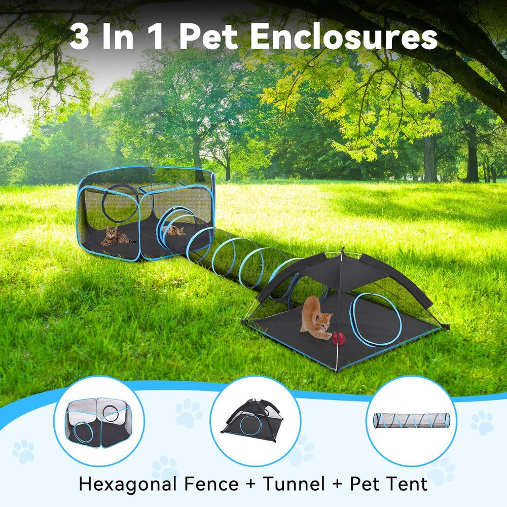 Pawaboo jaula-tienda para gatos: refugio cómodo y juego al aire libre.