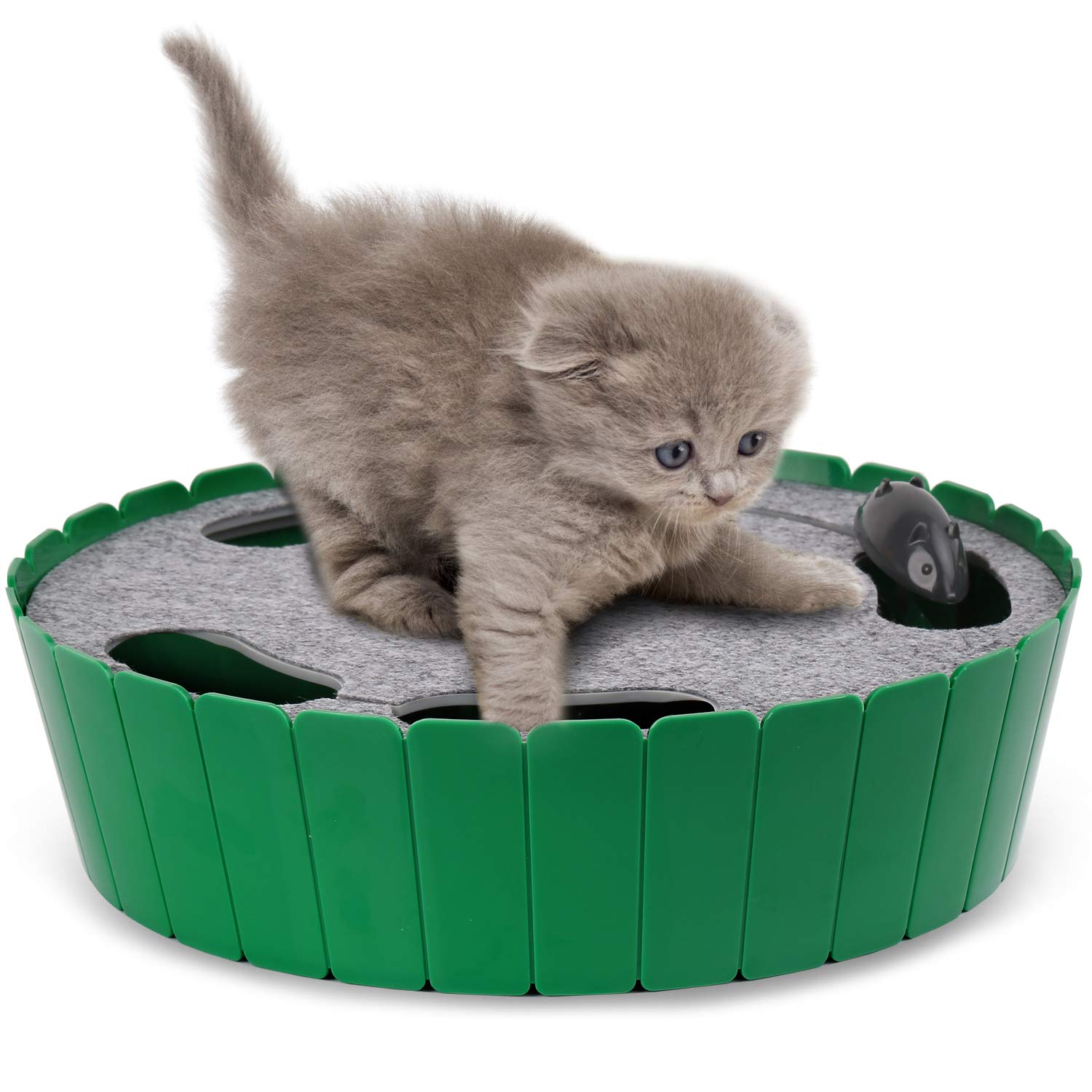 Pawaboo: juguete para gato con ratón que corre, fomenta la caza y el ejercicio.