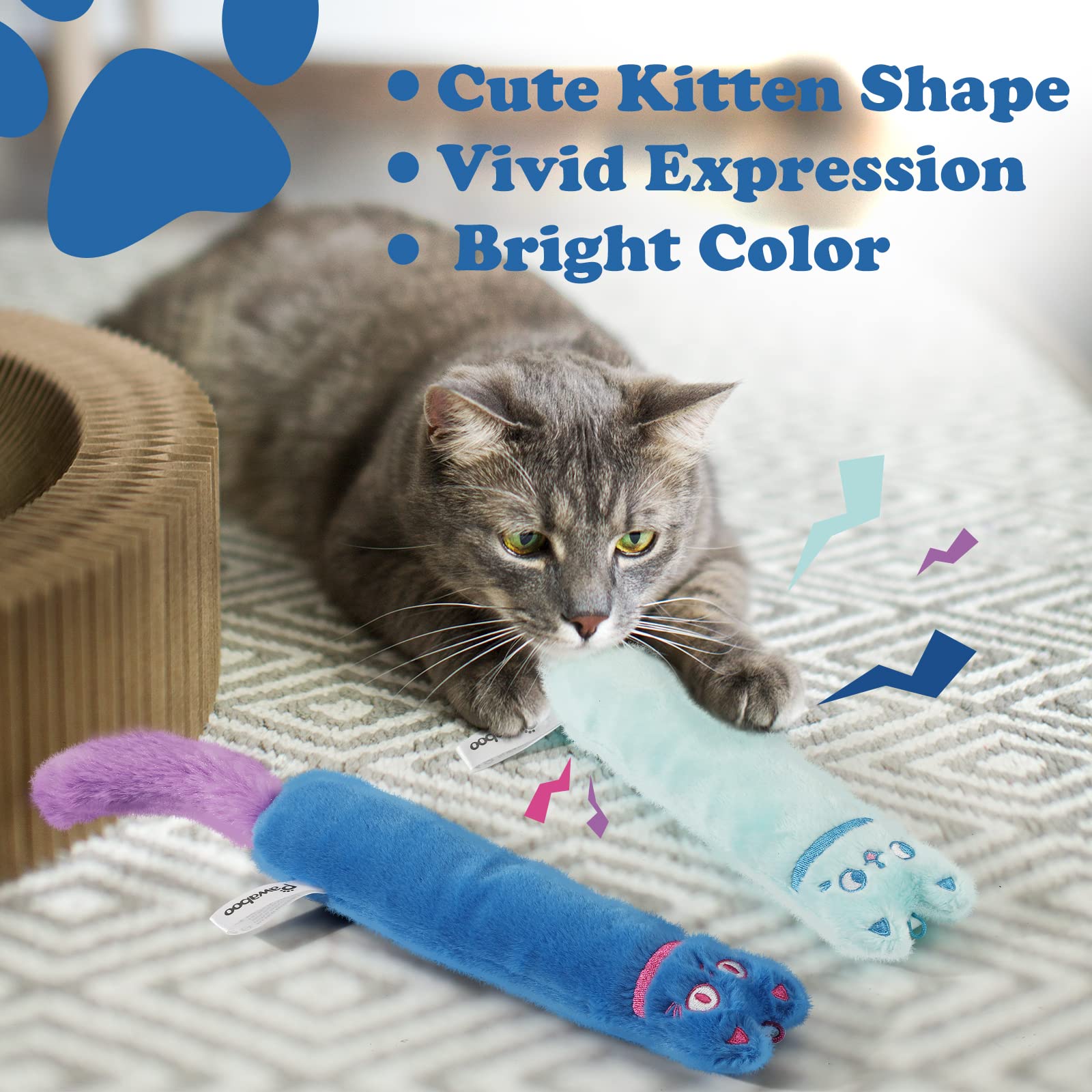 Pawaboo: juguete de peluche suave, tacto cómodo para morder y acurrucarse.