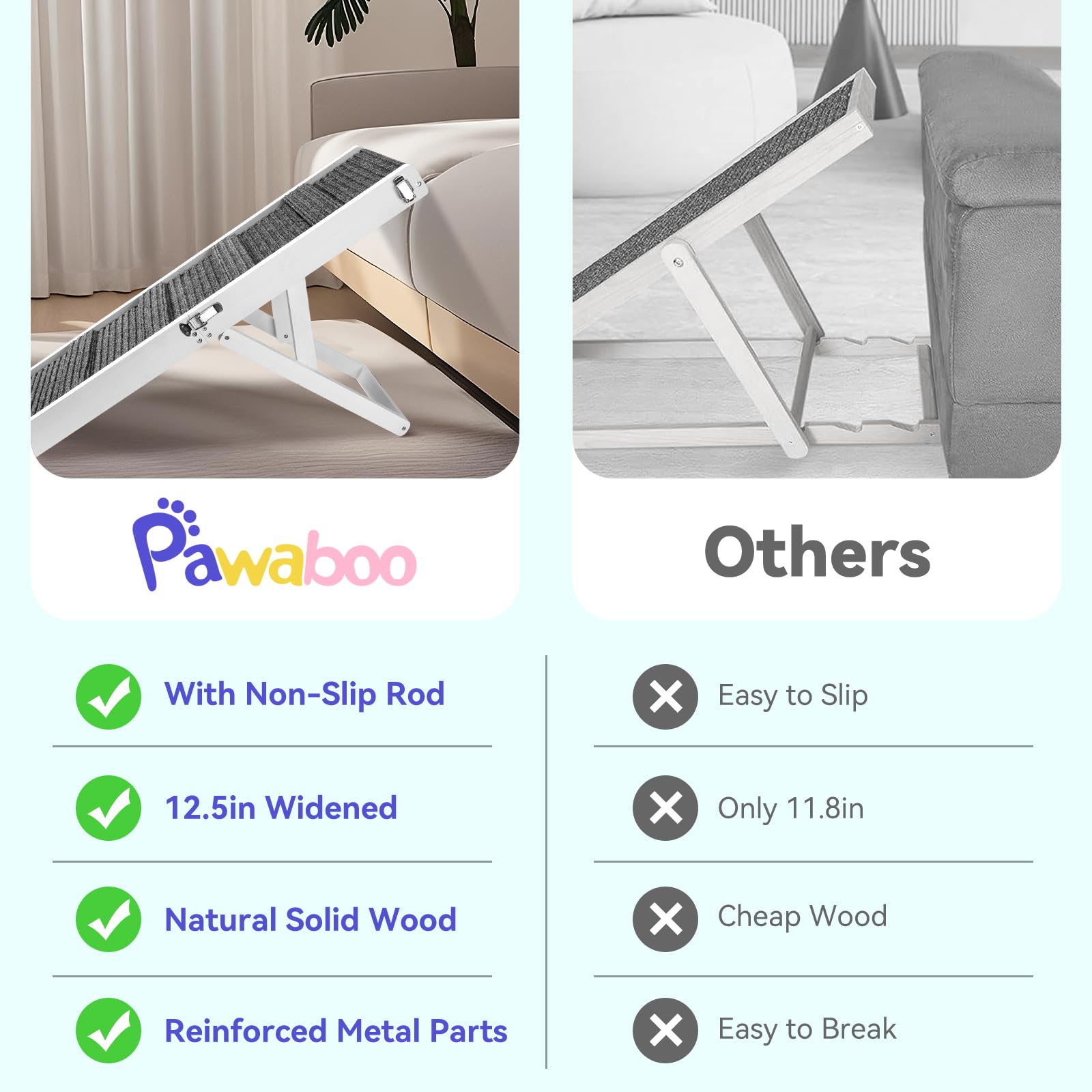 Pawaboo rampa para subir al sofá, uso en sala