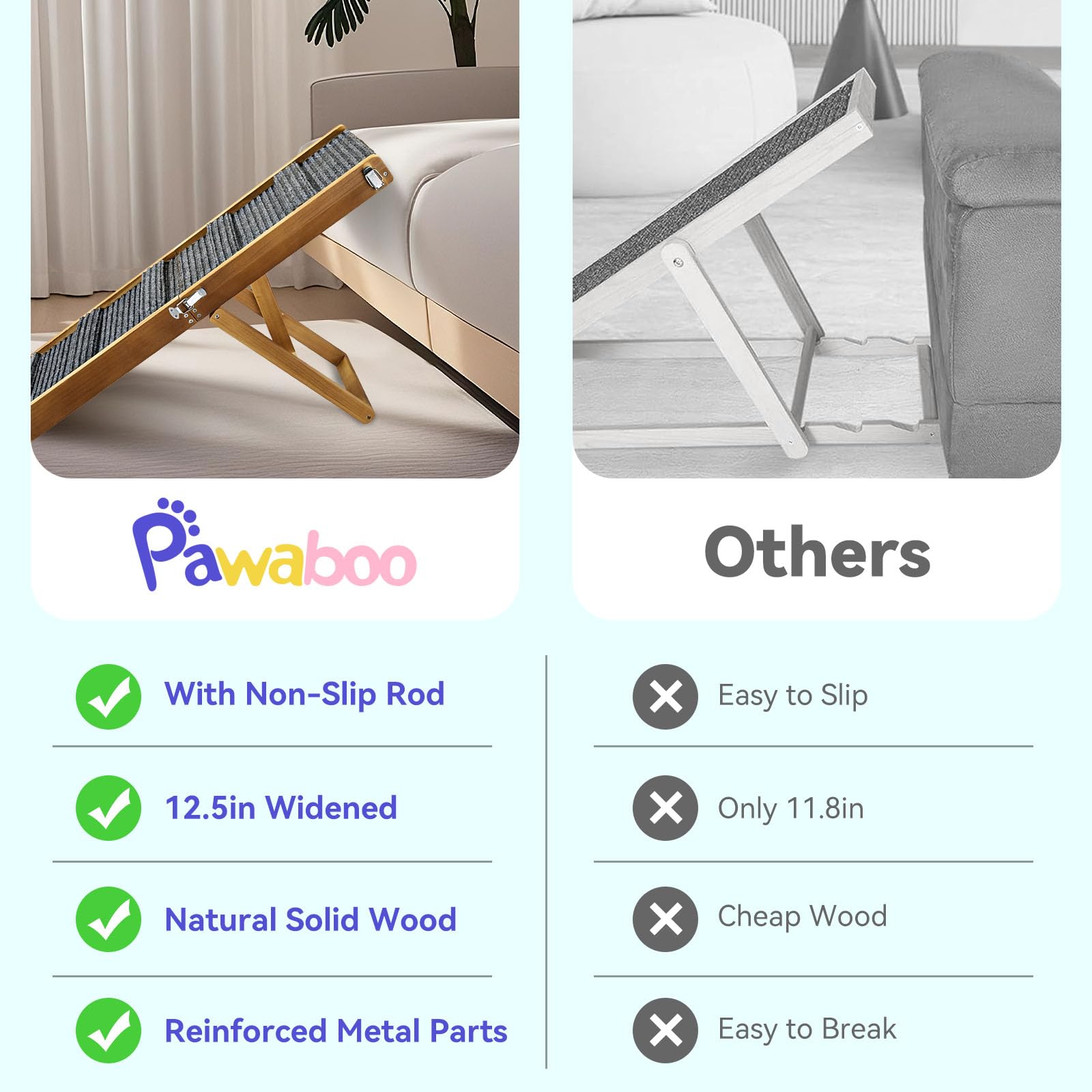 Pawaboo rampa para perros ideal para ayudar a mascotas mayores a moverse