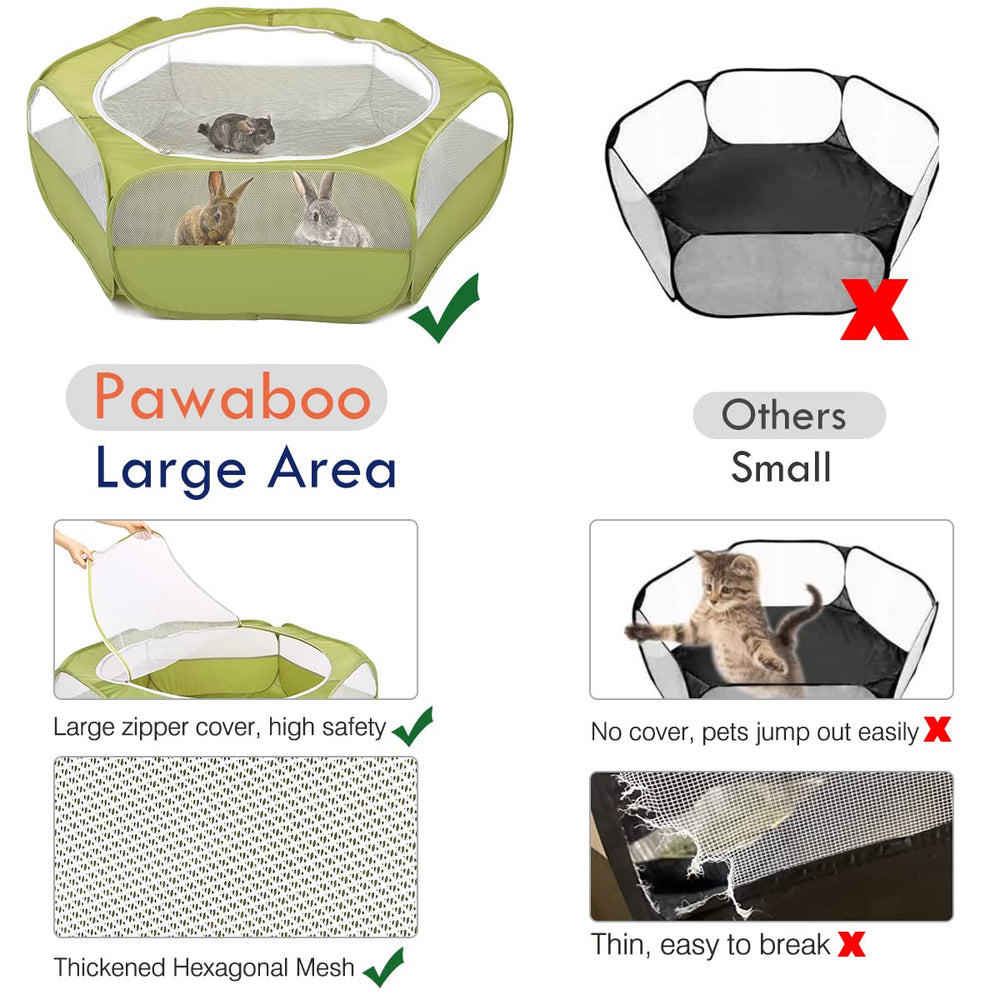 Pawaboo recinto desplegado rápidamente, listo para usar en segundos.