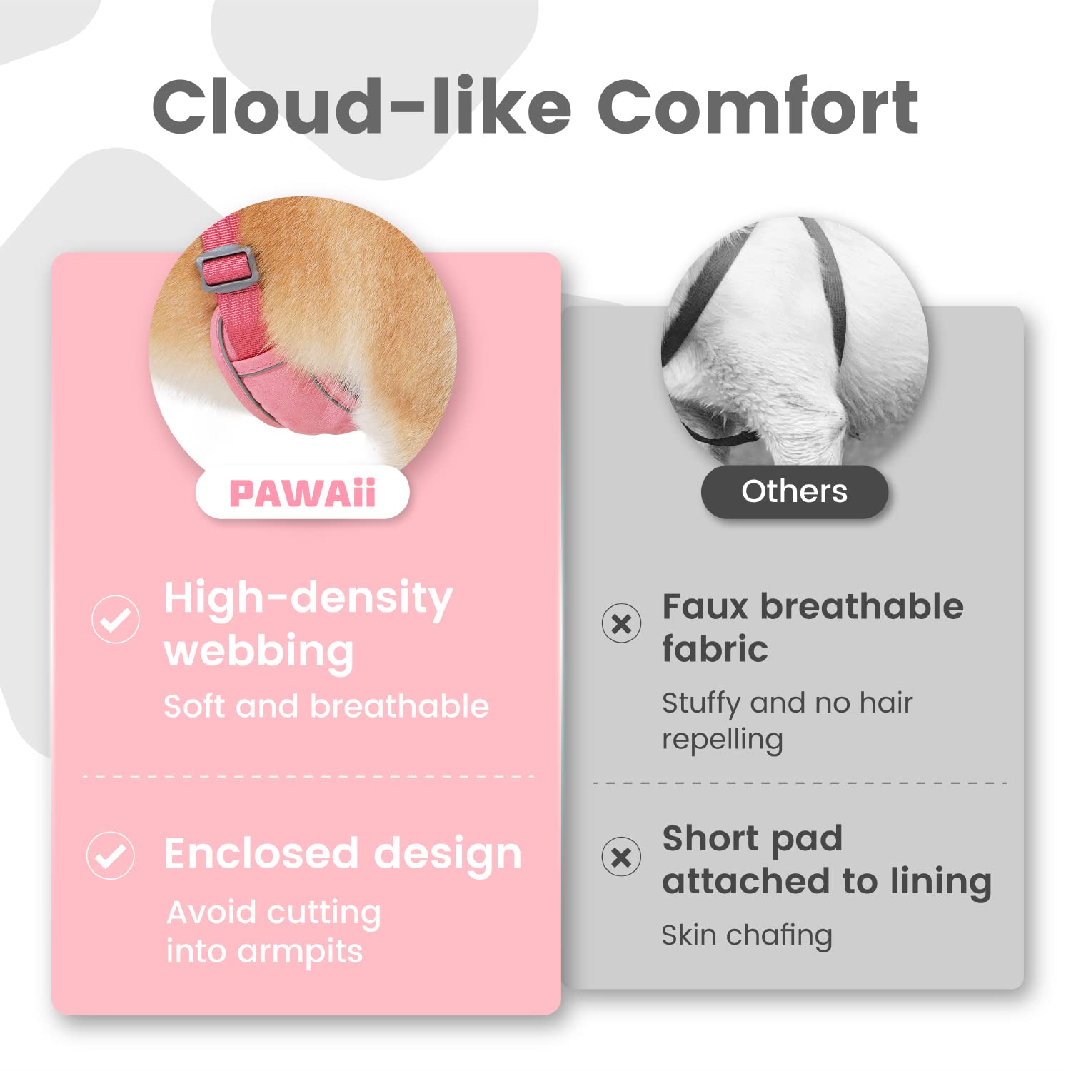 Correas ajustables de Pawaii para un ajuste personalizado.