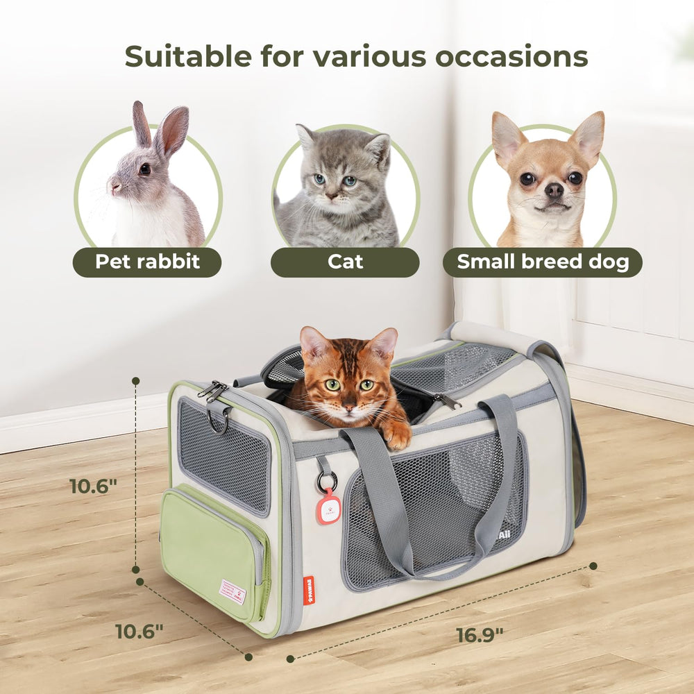 Portador Gato Transporte con Sistema Ventilación, circulación de aire.