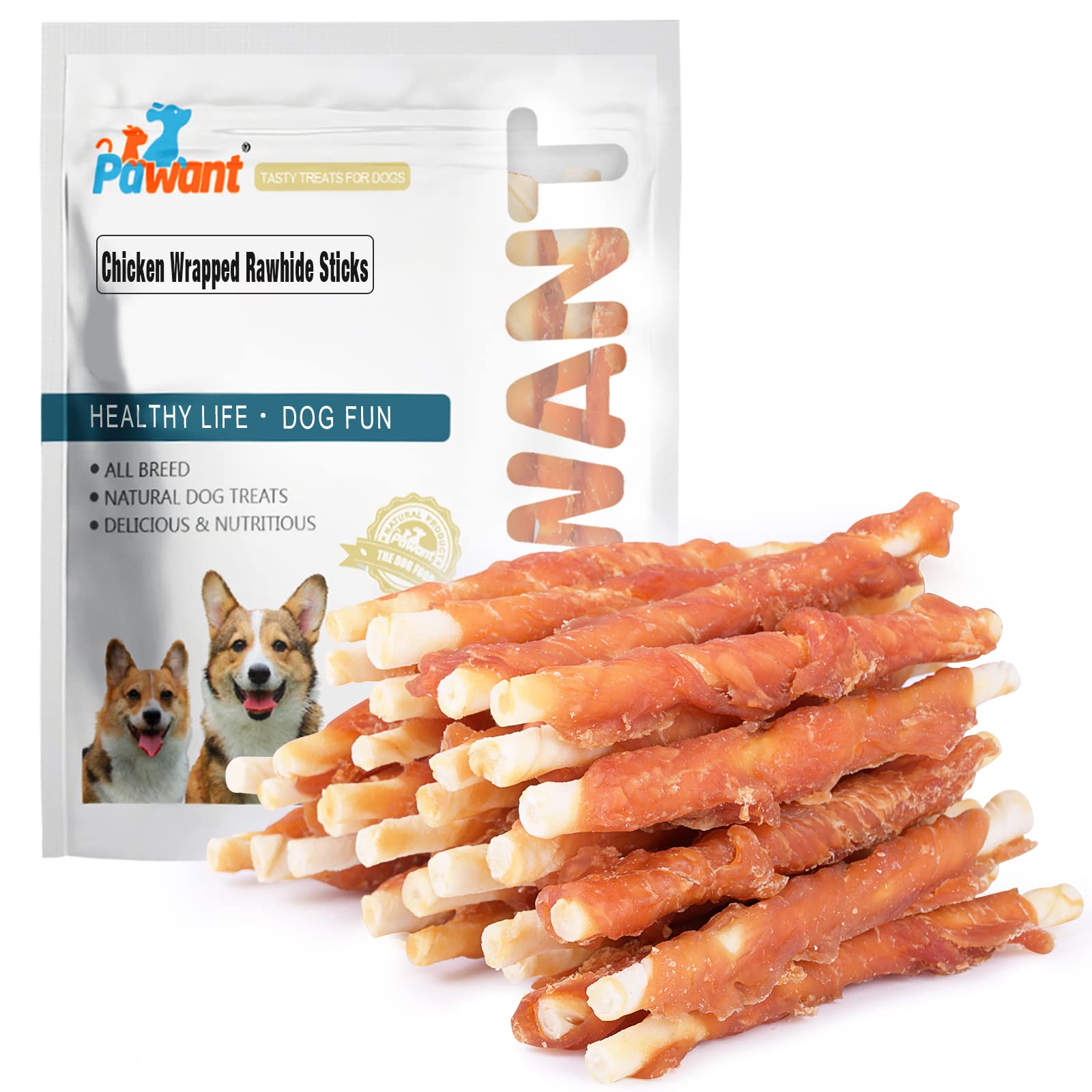Pawant Masticables para perros: premio de adiestramiento con envoltura de pollo.