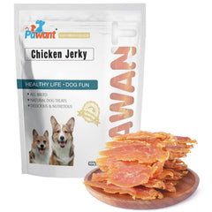 Pawant tiras deshidratadas de pollo para perros, premio durante el entrenamiento.