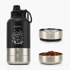 Pawccoli botella de agua 34oz para perros, uso 3 en 1 para beber y comer.