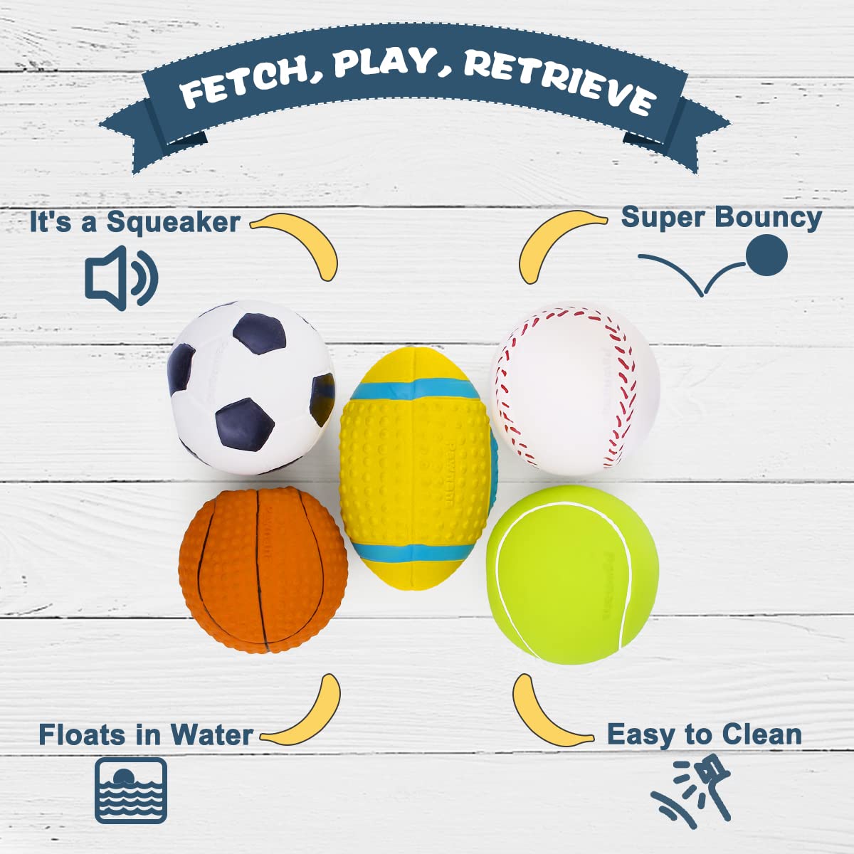 Pawdoer Pelota de tenis en latex suave, fácil de localizar durante paseos.