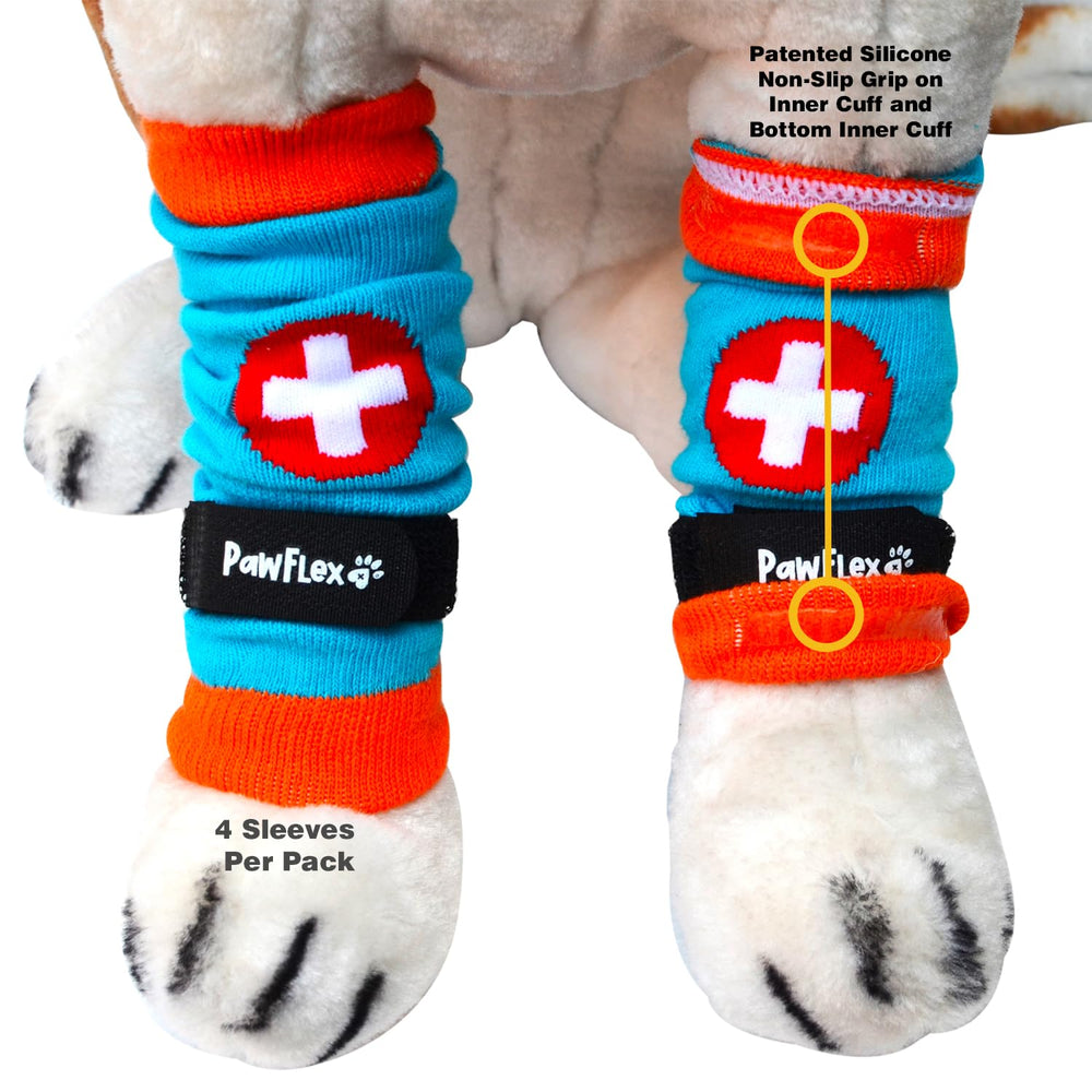 PawFlex Comfy Pawz: calcetines de algodón con agarre interior para mantener vendajes fijos
