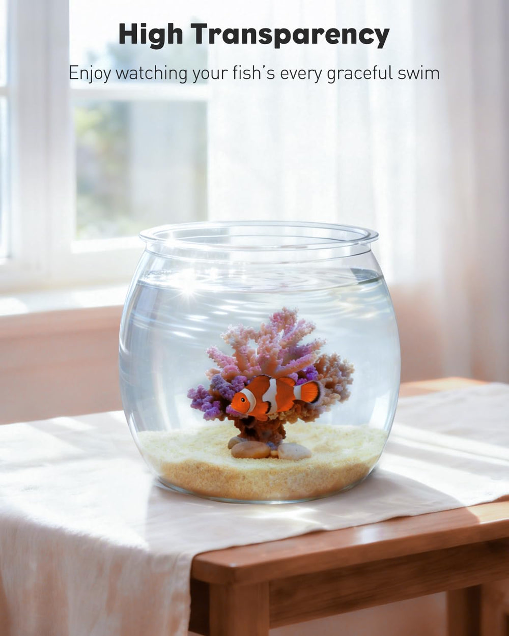 Pawfly acuario plástico para peces, base estable para evitar vuelcos.