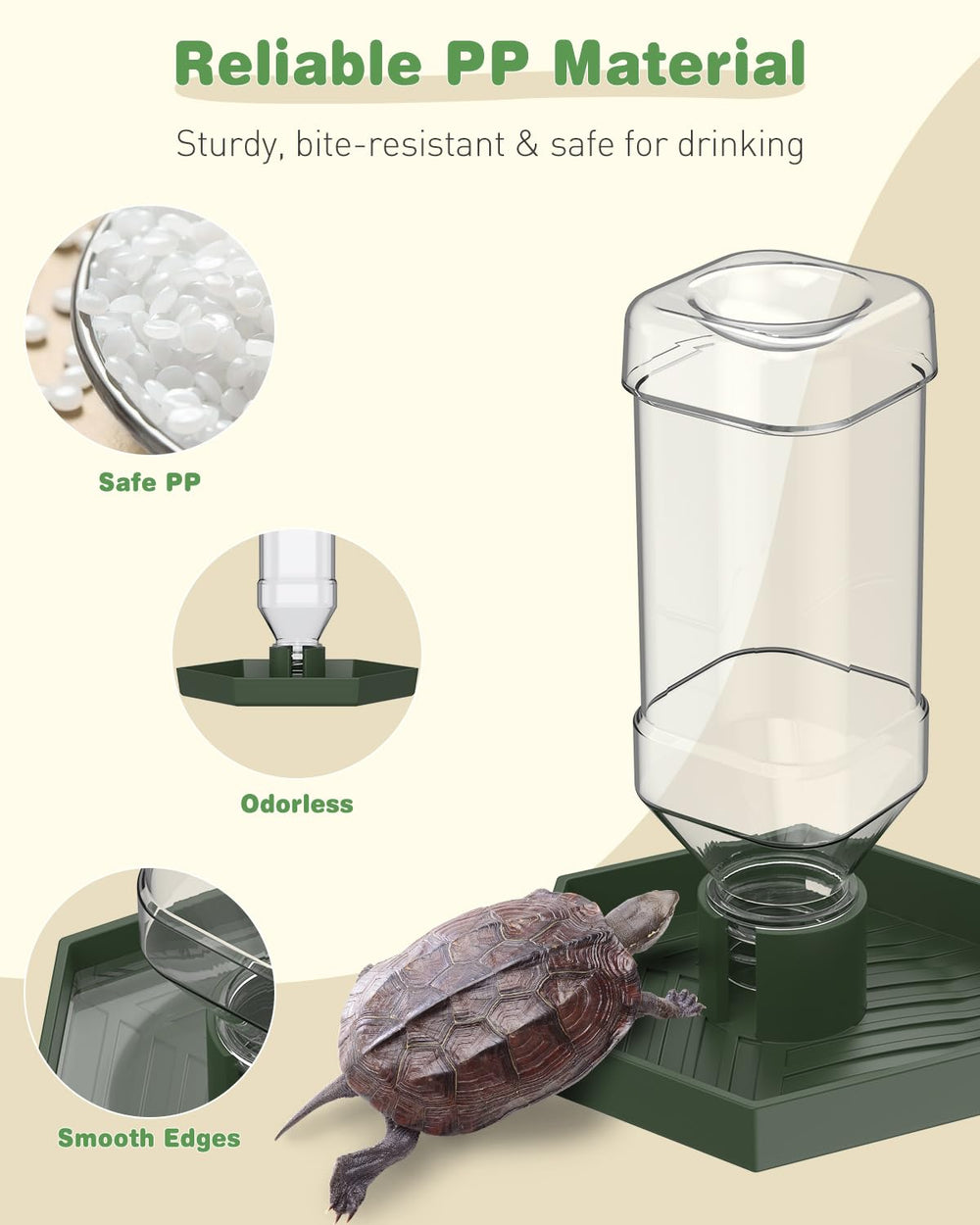 Pawfly bebeder automatico gecko: agua limpia para reptiles pequeños.