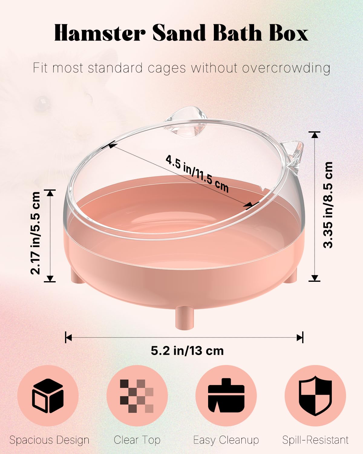 Pawfly diseno gato para hamster atrae al animal al baño de arena