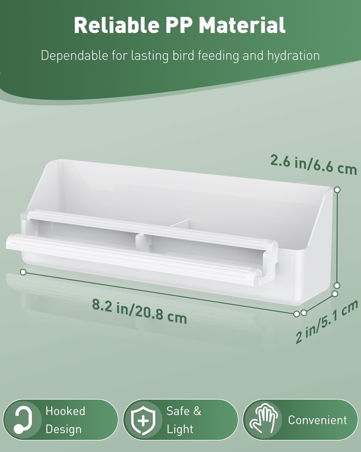 Pawfly dispensador de agua para jaula con ganchos: instalación rápida sin herramientas.
