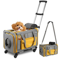 Pawinner transportín con ruedas para mascotas, cómodo para viajes.