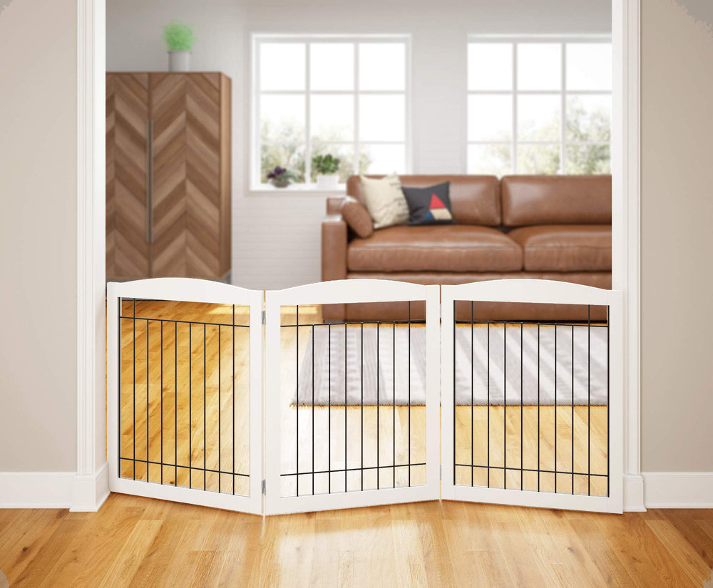 PAWLAND puerta para perros ampli­a 72 pulgadas, ideal para pasillos largos